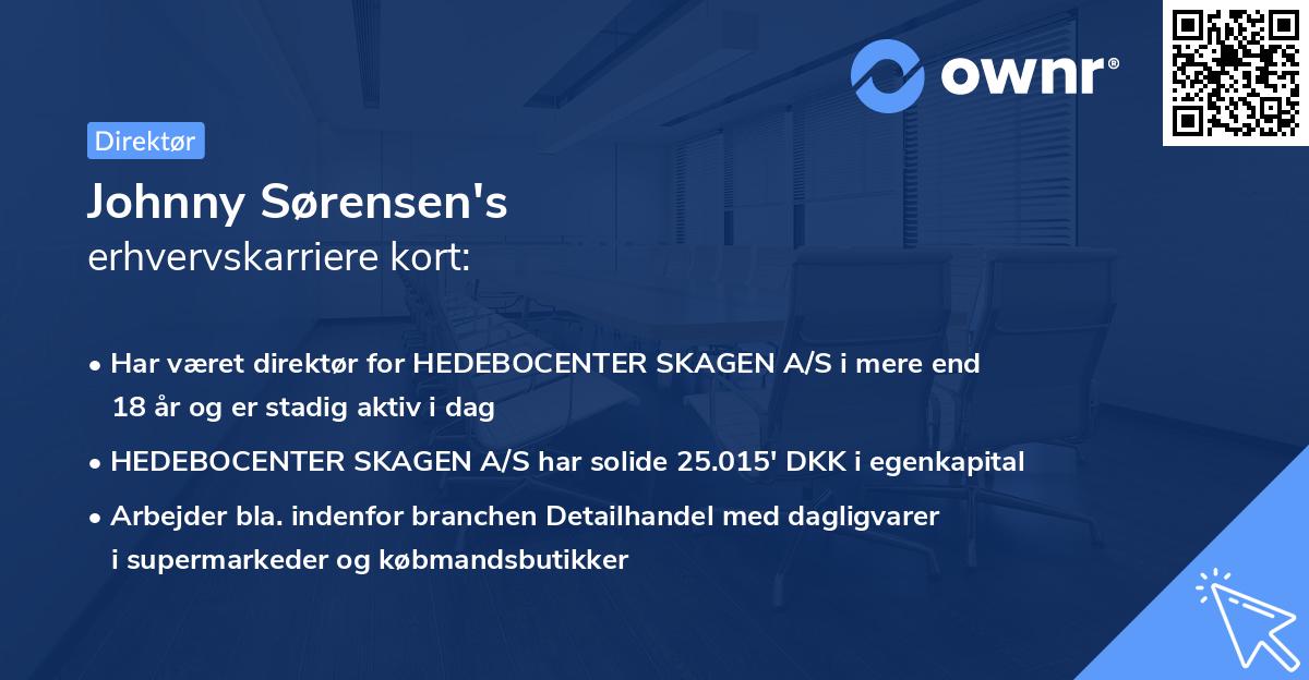 Johnny Sørensen's erhvervskarriere kort