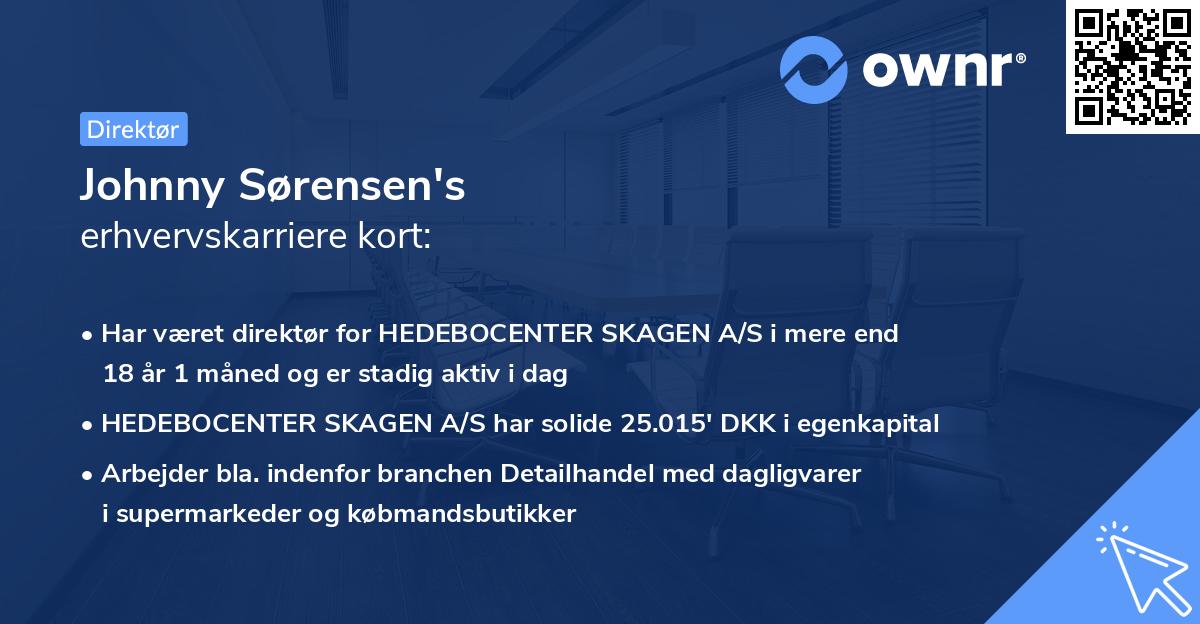Johnny Sørensen's erhvervskarriere kort
