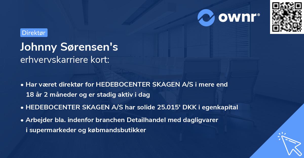 Johnny Sørensen's erhvervskarriere kort