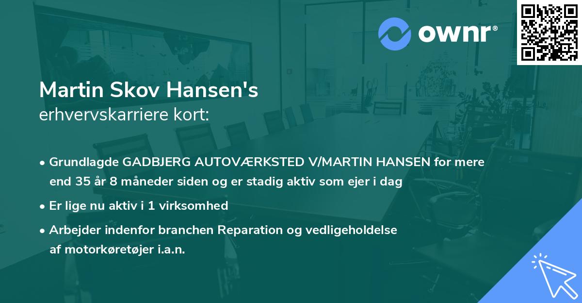 Martin Skov Hansen's erhvervskarriere kort