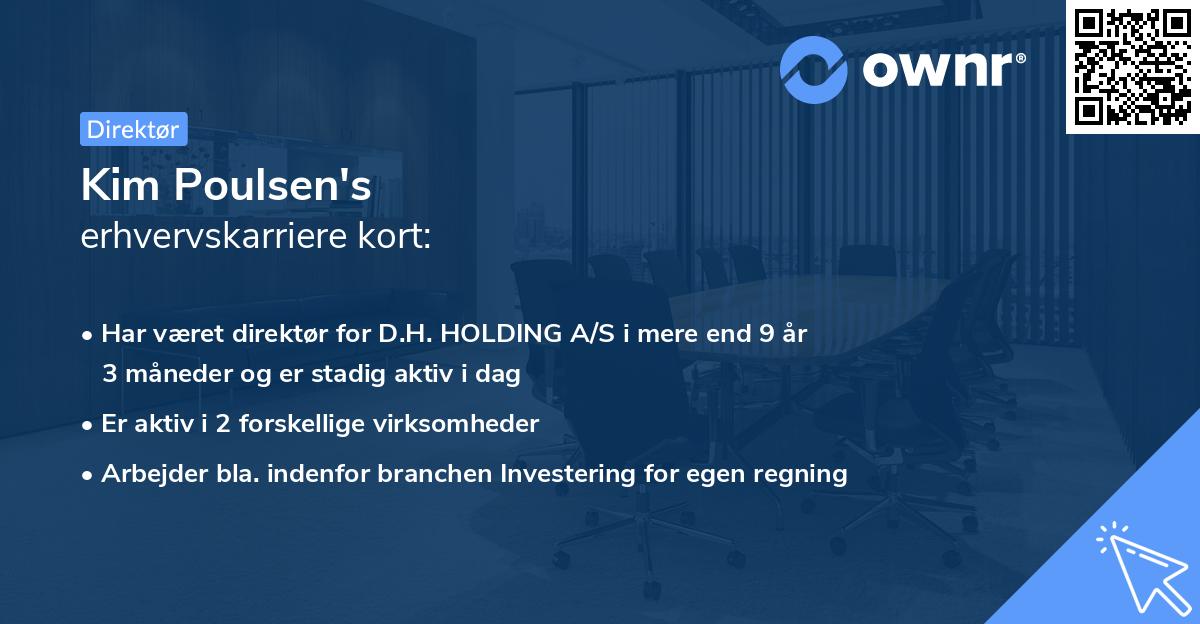 Kim Poulsen's erhvervskarriere kort