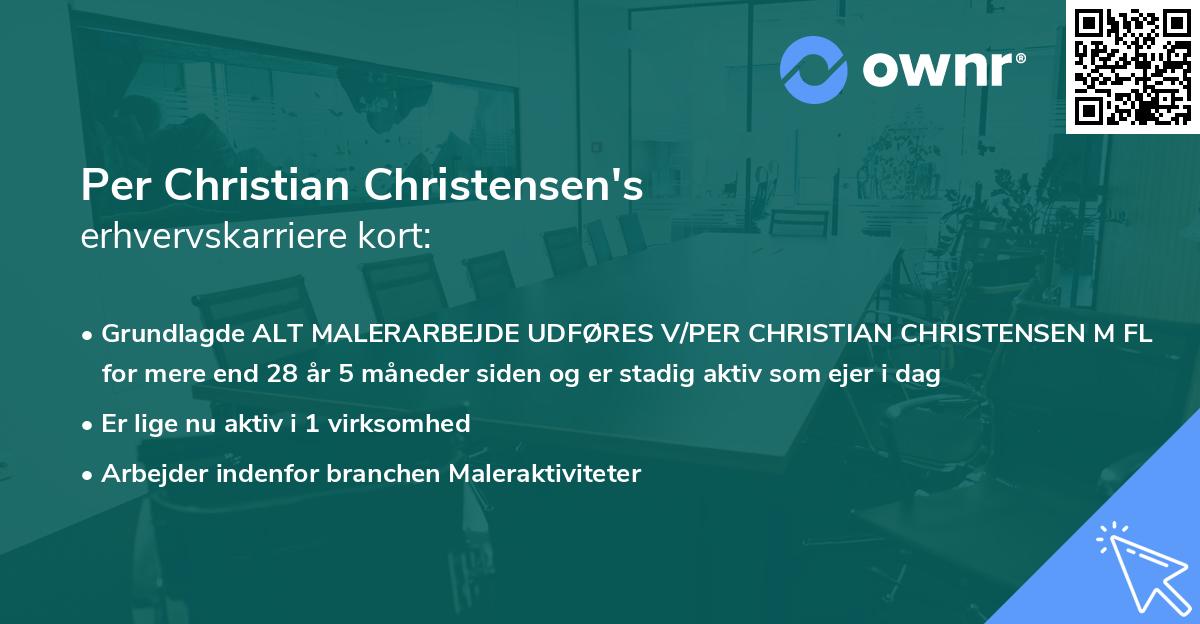 Per Christian Christensen's erhvervskarriere kort