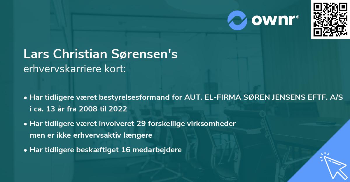 Lars Christian Sørensen's erhvervskarriere kort