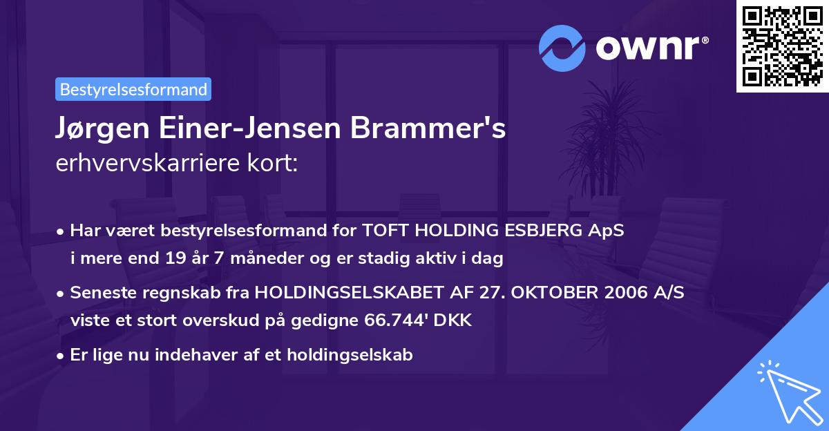 Jørgen Einer-Jensen Brammer's erhvervskarriere kort