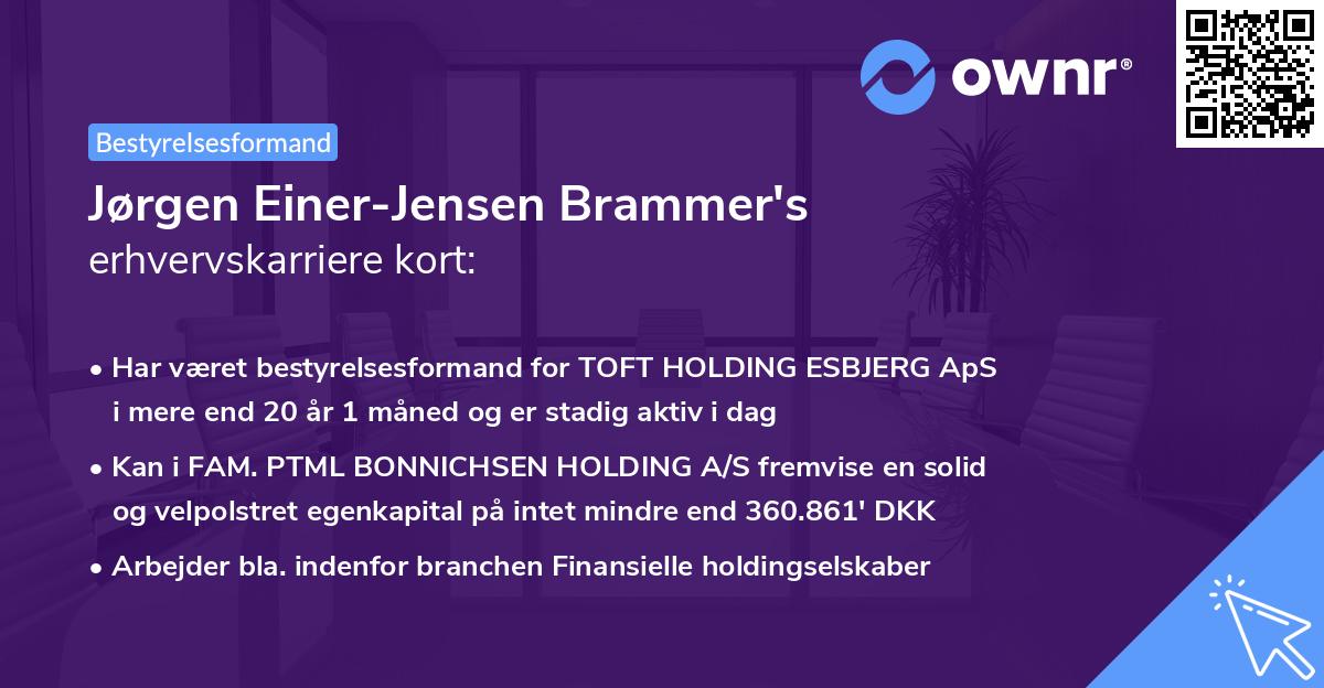 Jørgen Einer-Jensen Brammer's erhvervskarriere kort