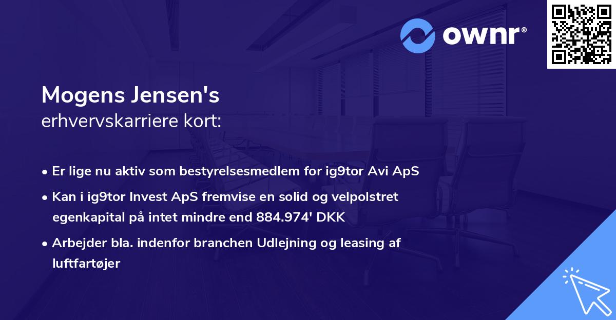Mogens Jensen's erhvervskarriere kort