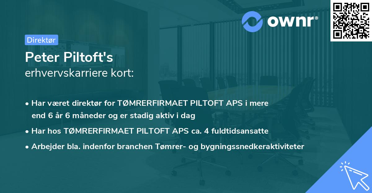 Peter Piltoft's erhvervskarriere kort