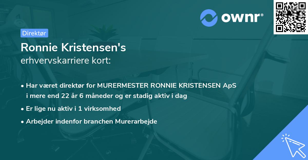 Ronnie Kristensen's erhvervskarriere kort