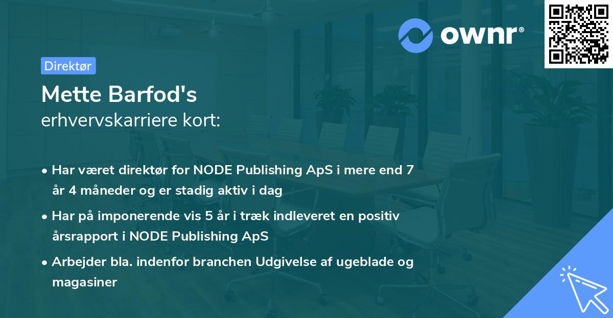 Mette Barfod's erhvervskarriere kort