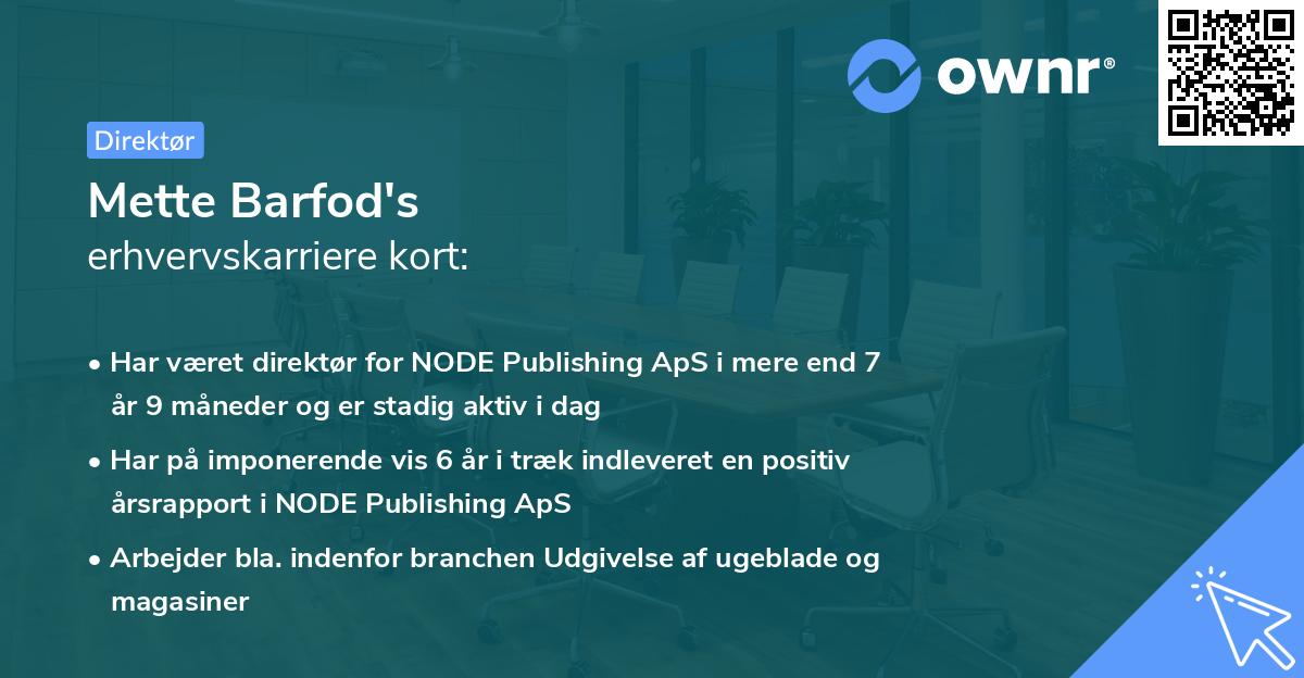 Mette Barfod's erhvervskarriere kort