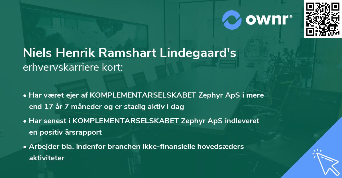 Niels Henrik Ramshart Lindegaard's erhvervskarriere kort