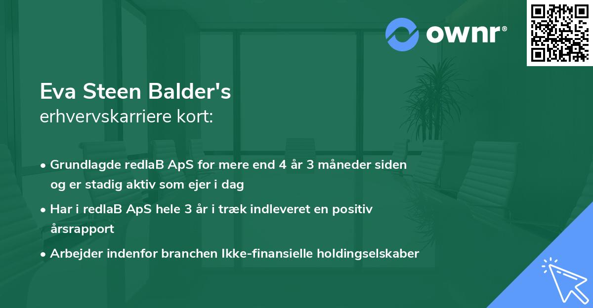 Eva Steen Balder's erhvervskarriere kort