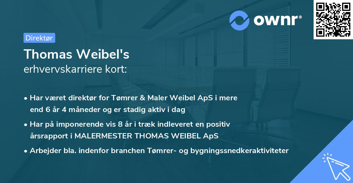 Thomas Weibel's erhvervskarriere kort