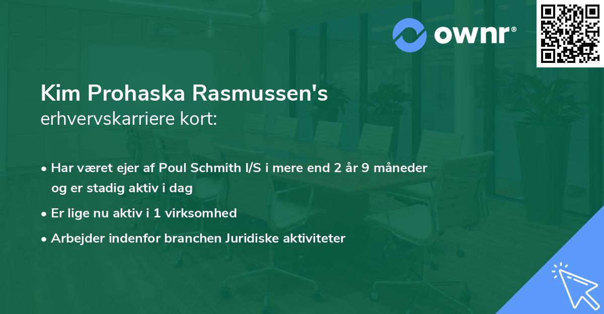 Kim Prohaska Rasmussen's erhvervskarriere kort