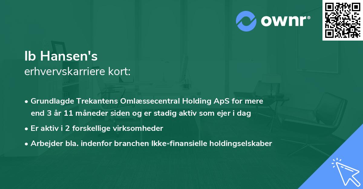 Ib Hansen's erhvervskarriere kort