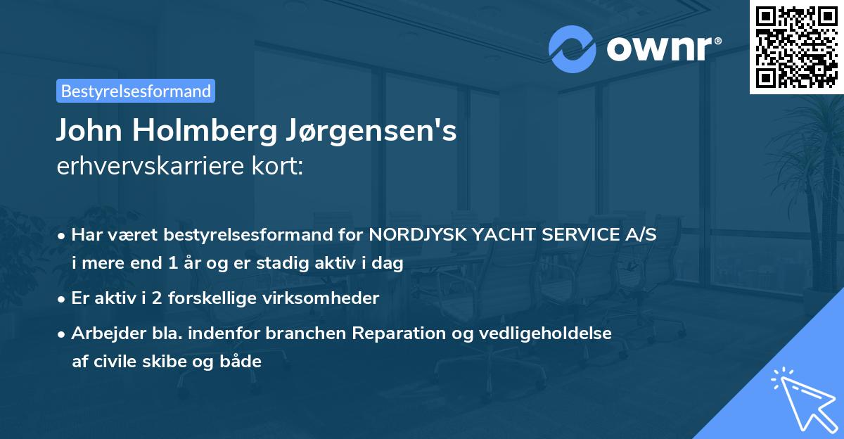 John Holmberg Jørgensen's erhvervskarriere kort