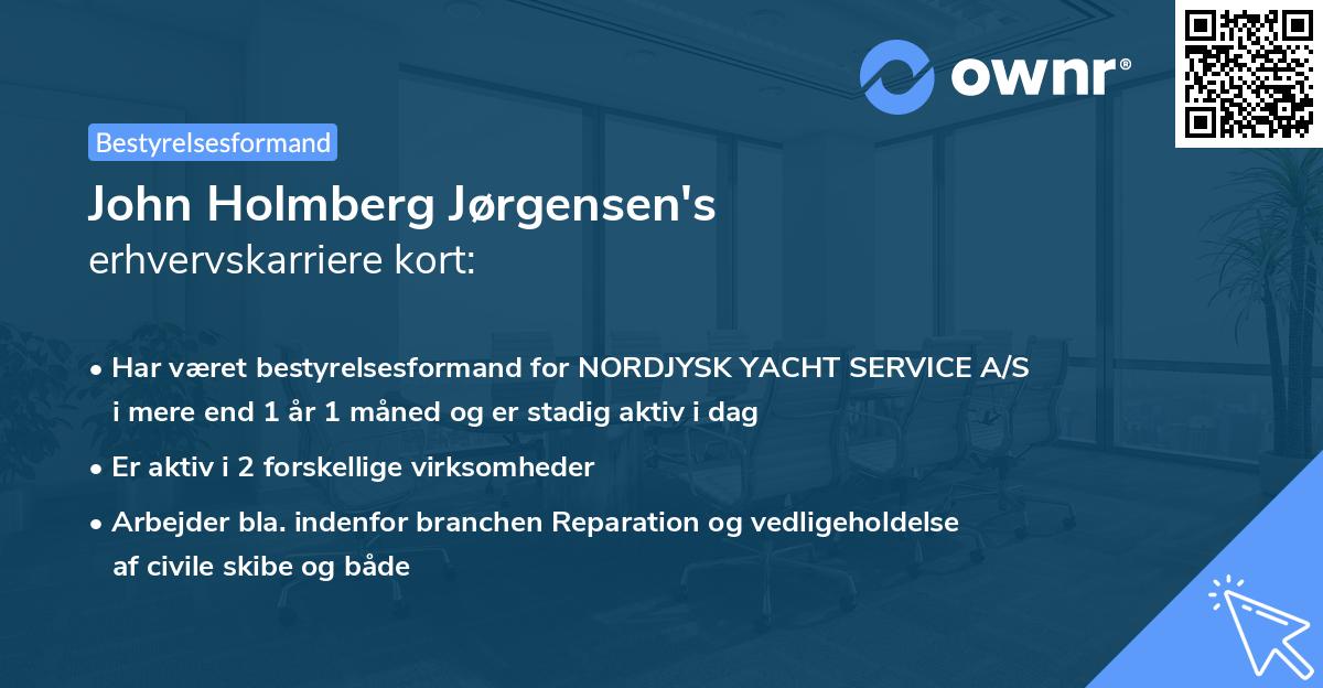 John Holmberg Jørgensen's erhvervskarriere kort