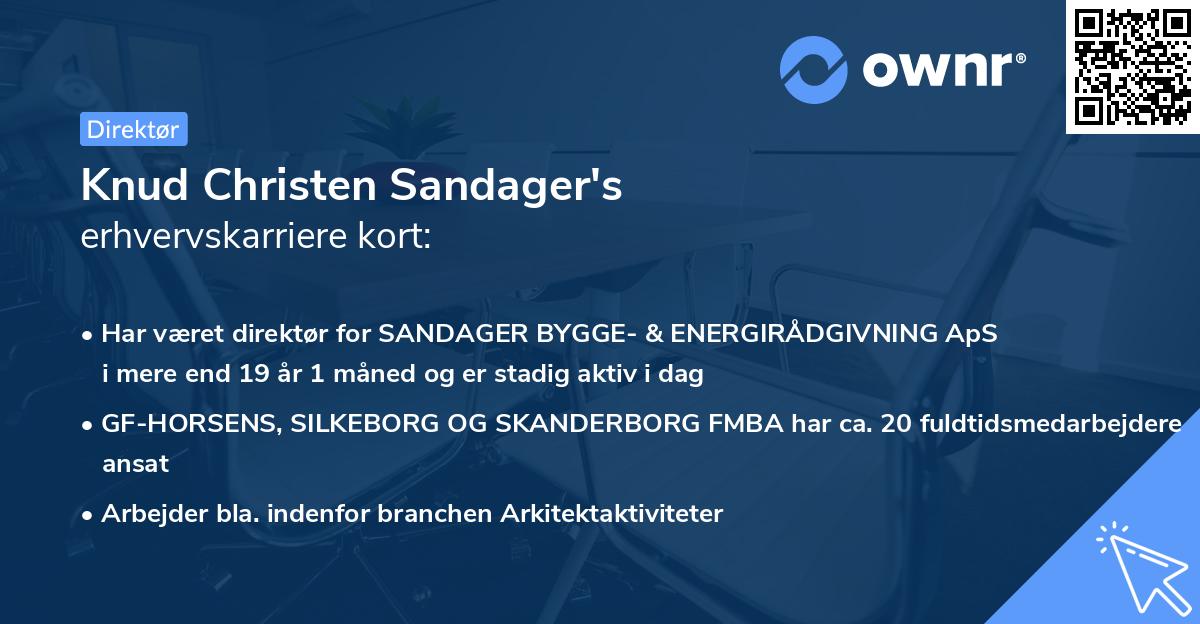 Knud Christen Sandager's erhvervskarriere kort