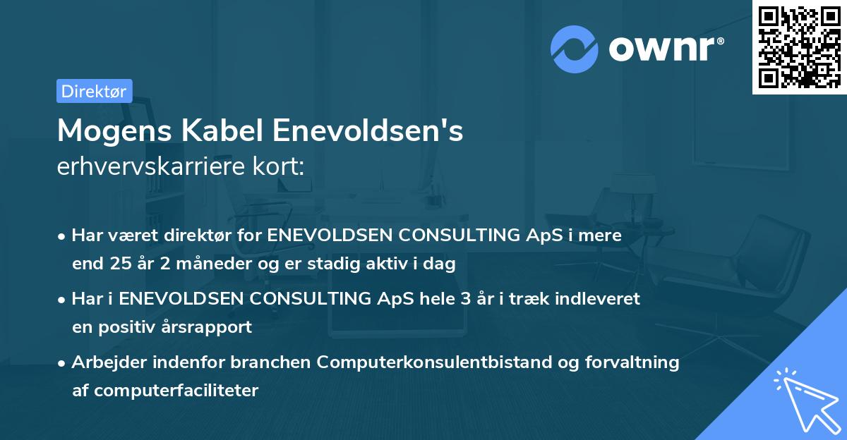 Mogens Kabel Enevoldsen's erhvervskarriere kort