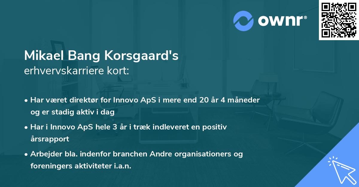 Mikael Bang Korsgaard's erhvervskarriere kort