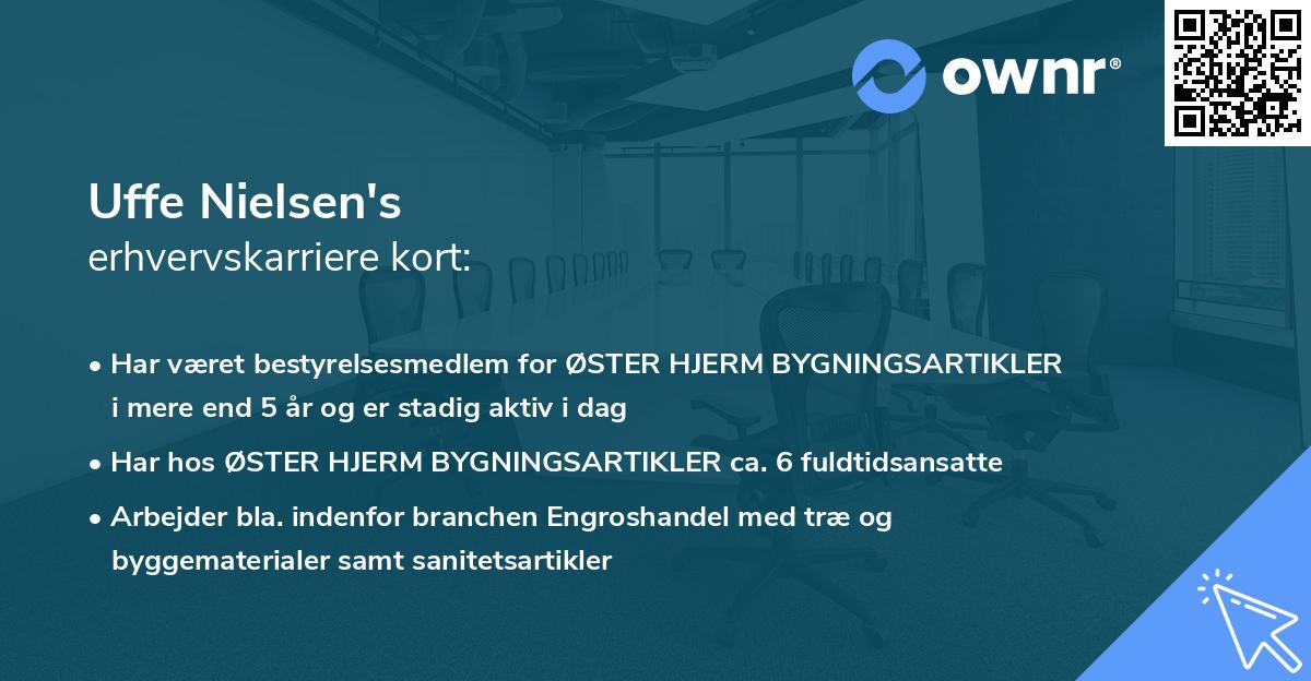 Uffe Nielsen's erhvervskarriere kort