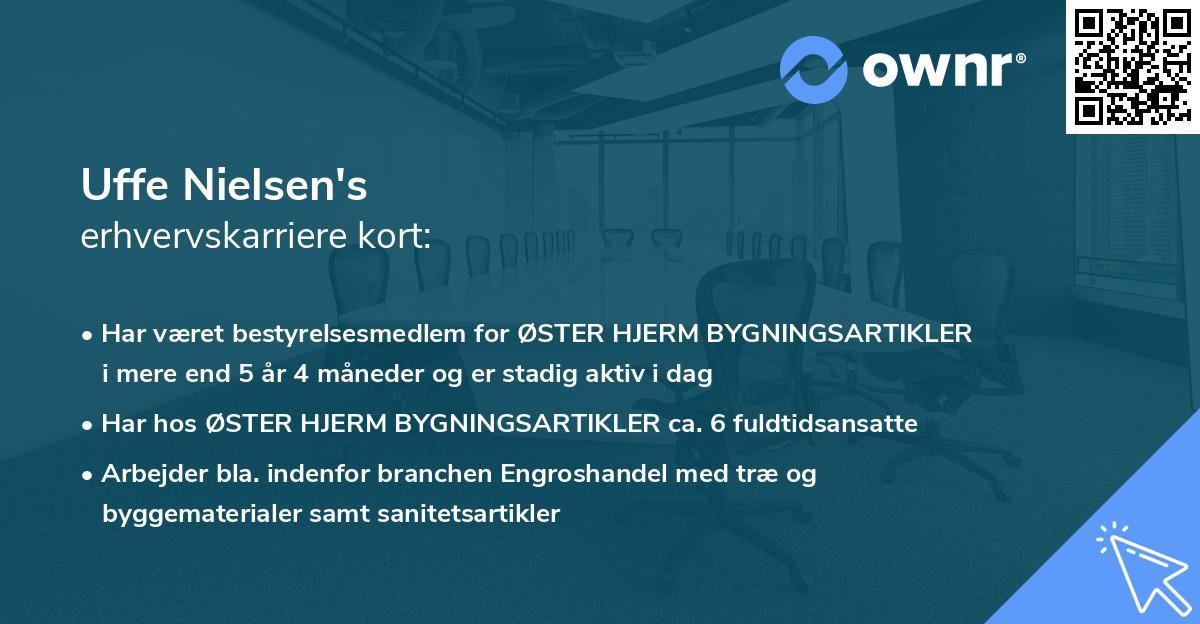 Uffe Nielsen's erhvervskarriere kort