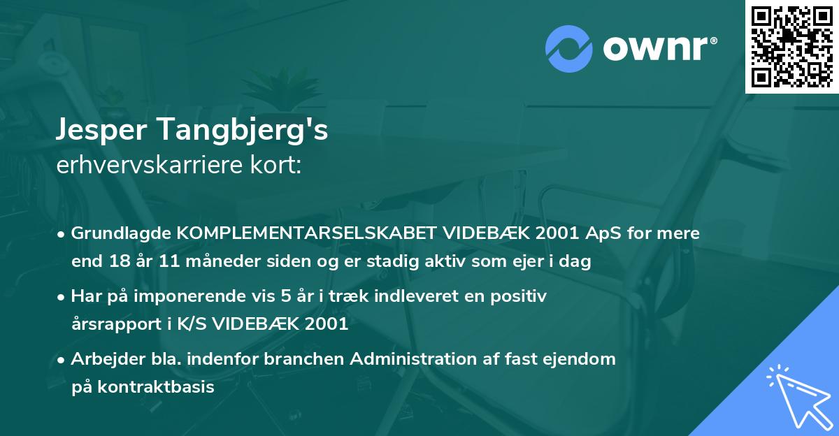 Jesper Tangbjerg's erhvervskarriere kort