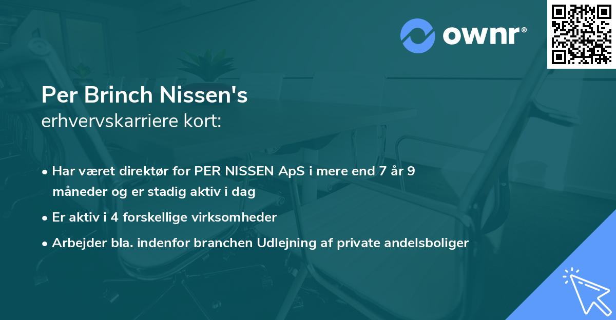 Per Brinch Nissen's erhvervskarriere kort