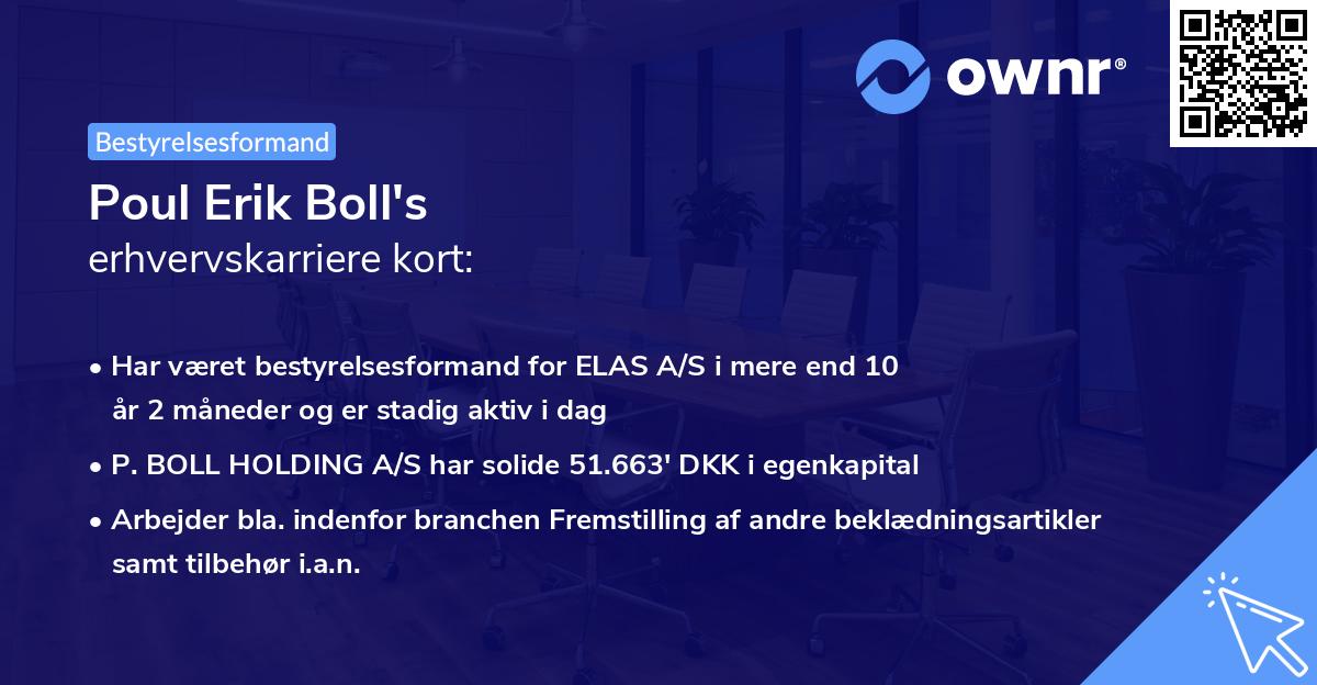 Poul Erik Boll's erhvervskarriere kort