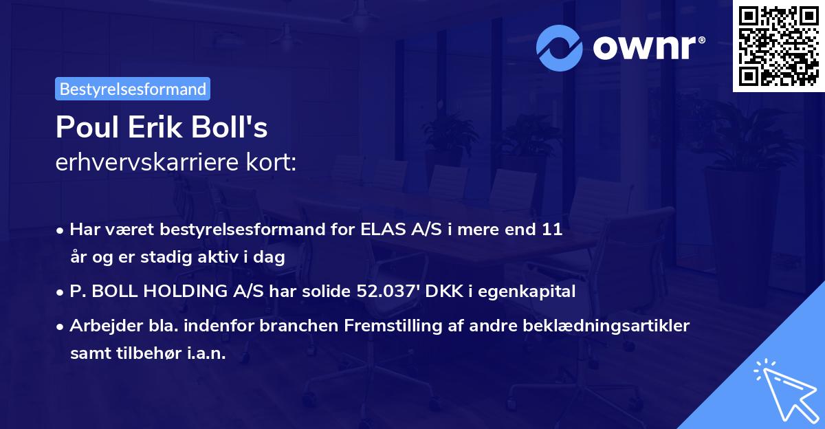 Poul Erik Boll's erhvervskarriere kort