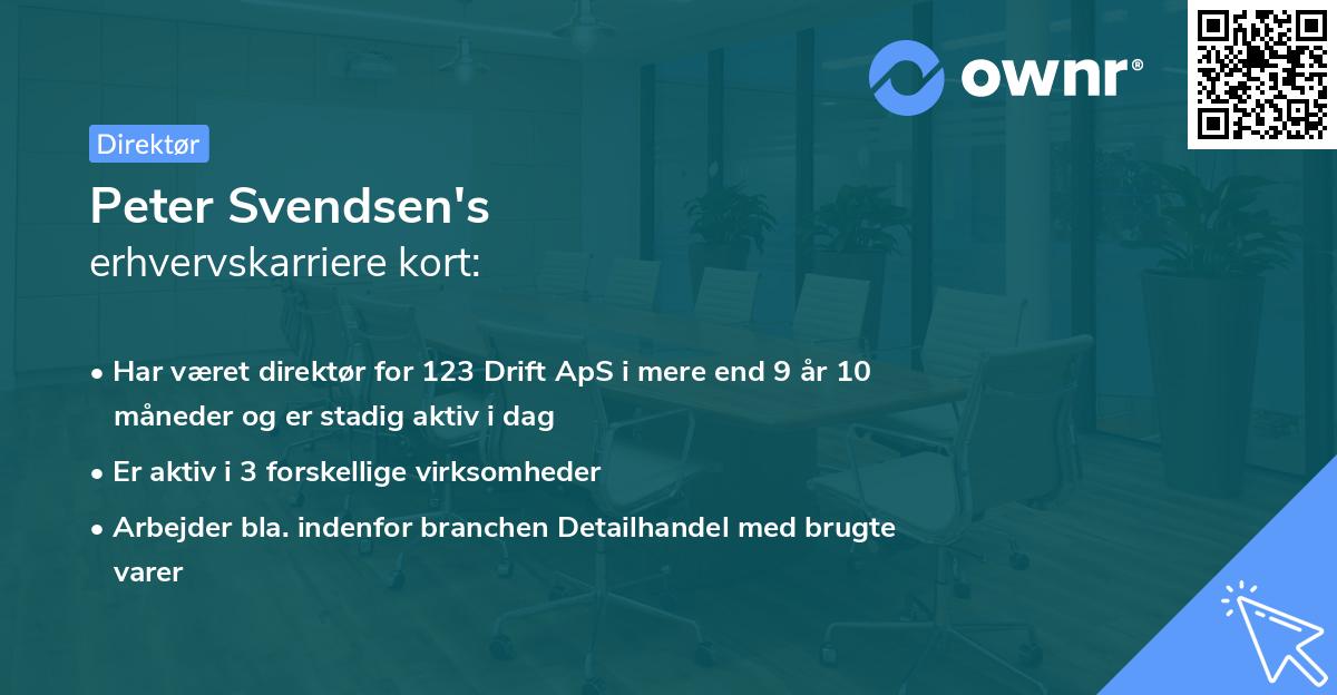 Peter Svendsen's erhvervskarriere kort