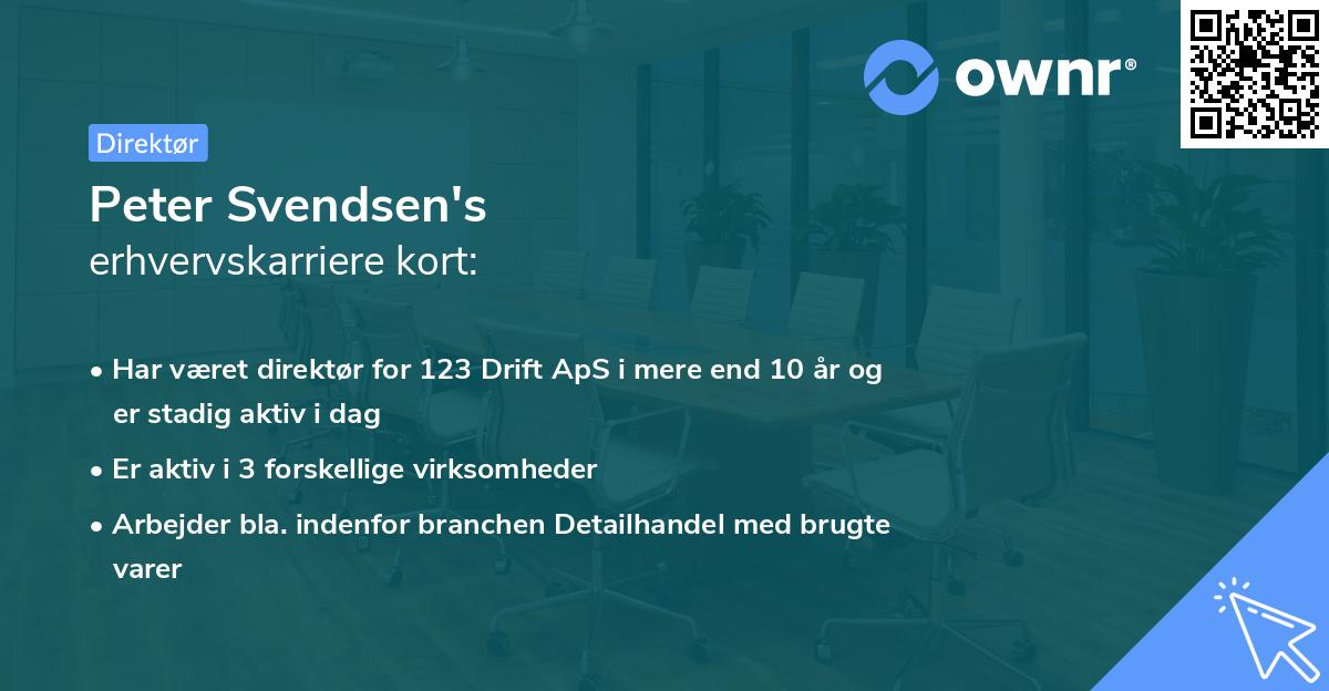 Peter Svendsen's erhvervskarriere kort