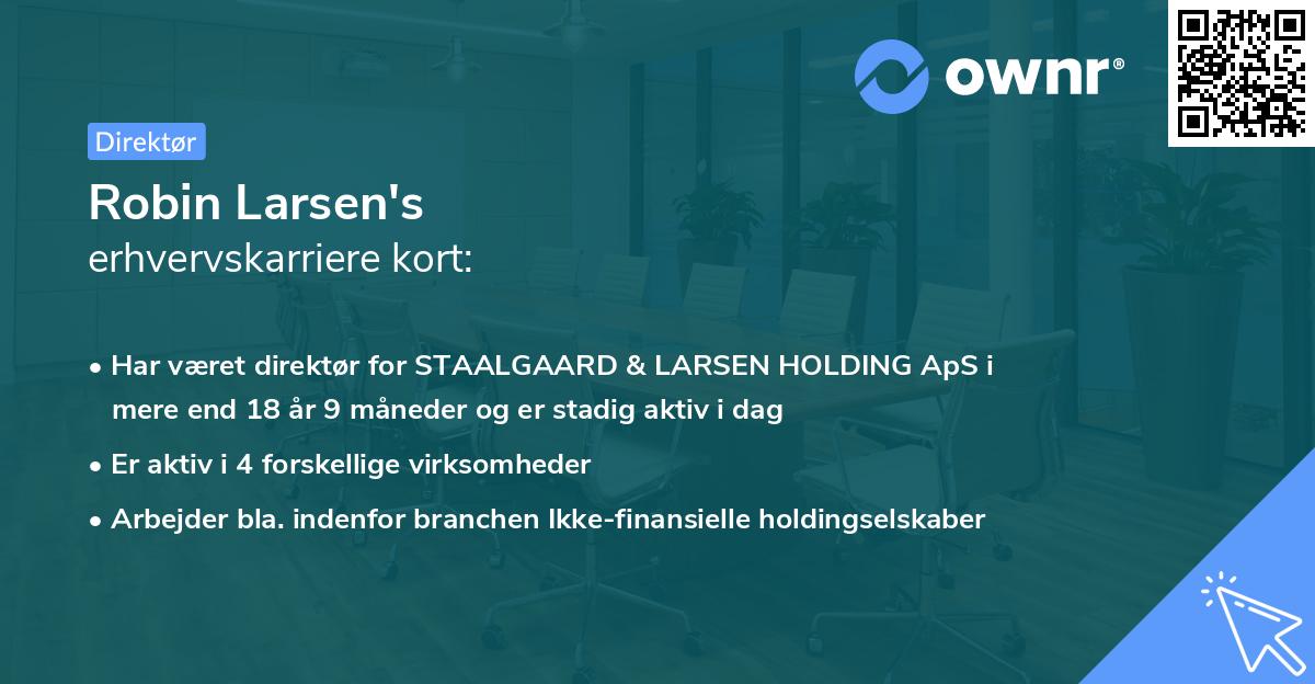 Robin Larsen's erhvervskarriere kort