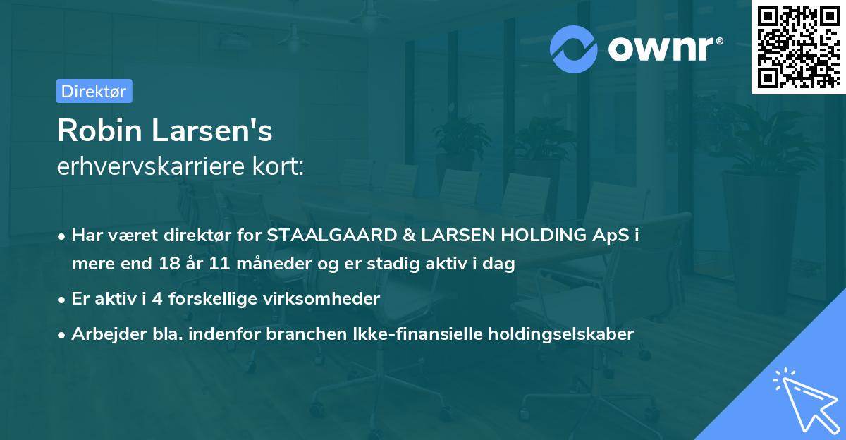 Robin Larsen's erhvervskarriere kort