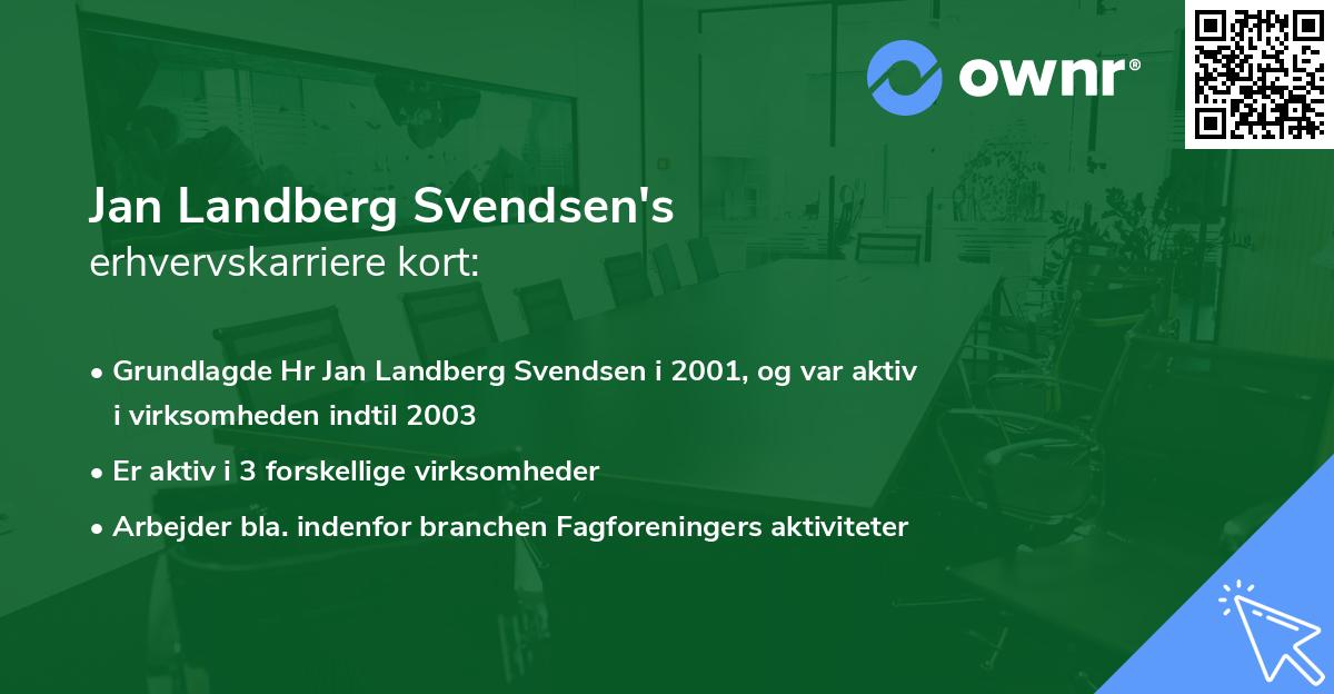 Jan Landberg Svendsen's erhvervskarriere kort