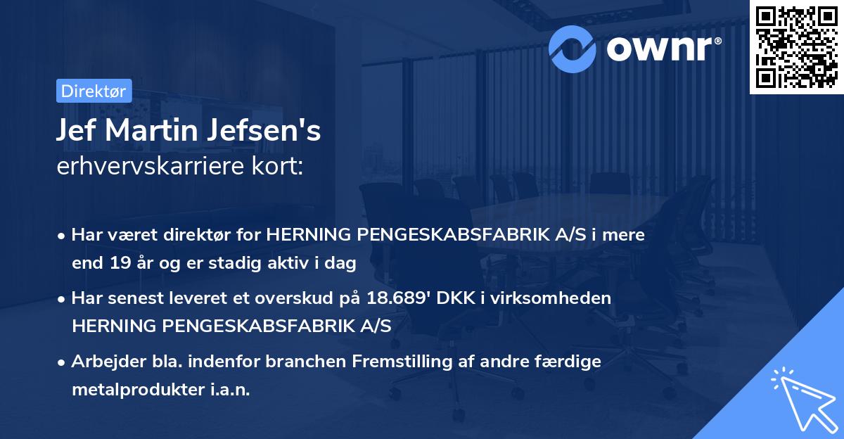 Jef Martin Jefsen's erhvervskarriere kort