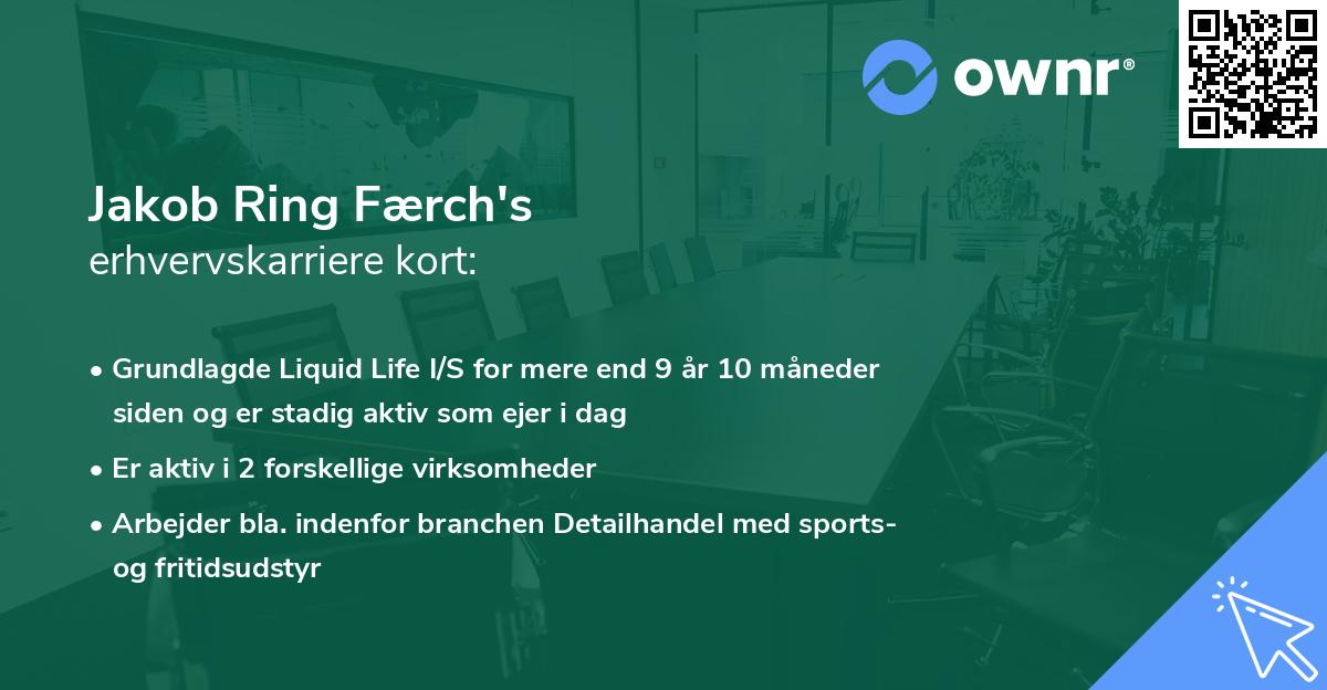 Jakob Ring Færch's erhvervskarriere kort