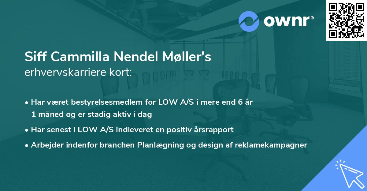 Siff Cammilla Nendel Møller's erhvervskarriere kort