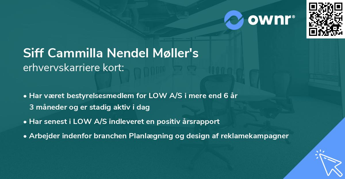 Siff Cammilla Nendel Møller's erhvervskarriere kort