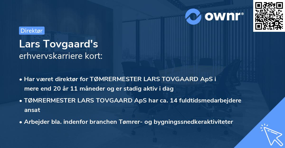 Lars Tovgaard's erhvervskarriere kort