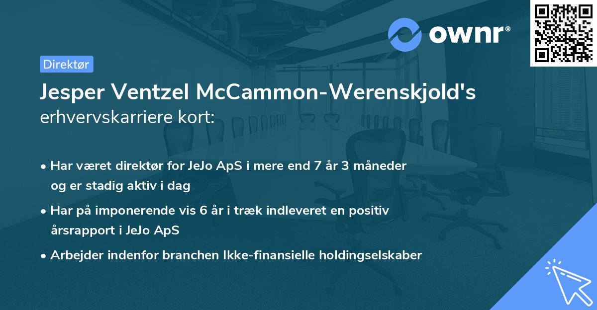 Jesper Ventzel McCammon-Werenskjold's erhvervskarriere kort