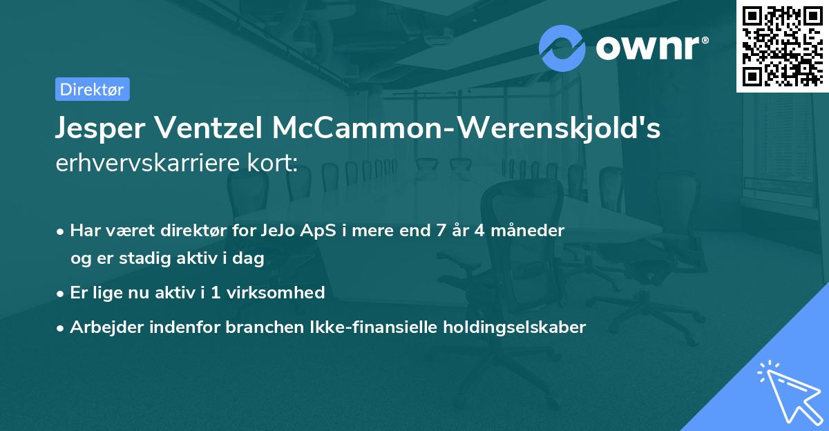 Jesper Ventzel McCammon-Werenskjold's erhvervskarriere kort