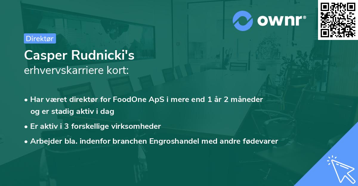 Casper Rudnicki's erhvervskarriere kort