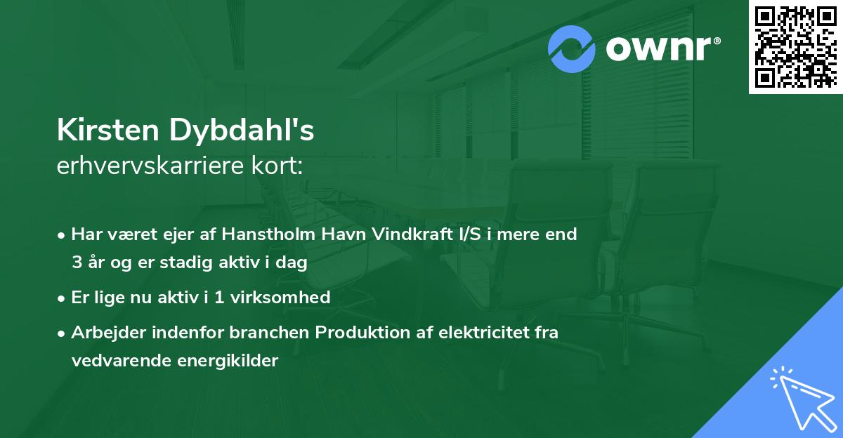 Kirsten Dybdahl's erhvervskarriere kort