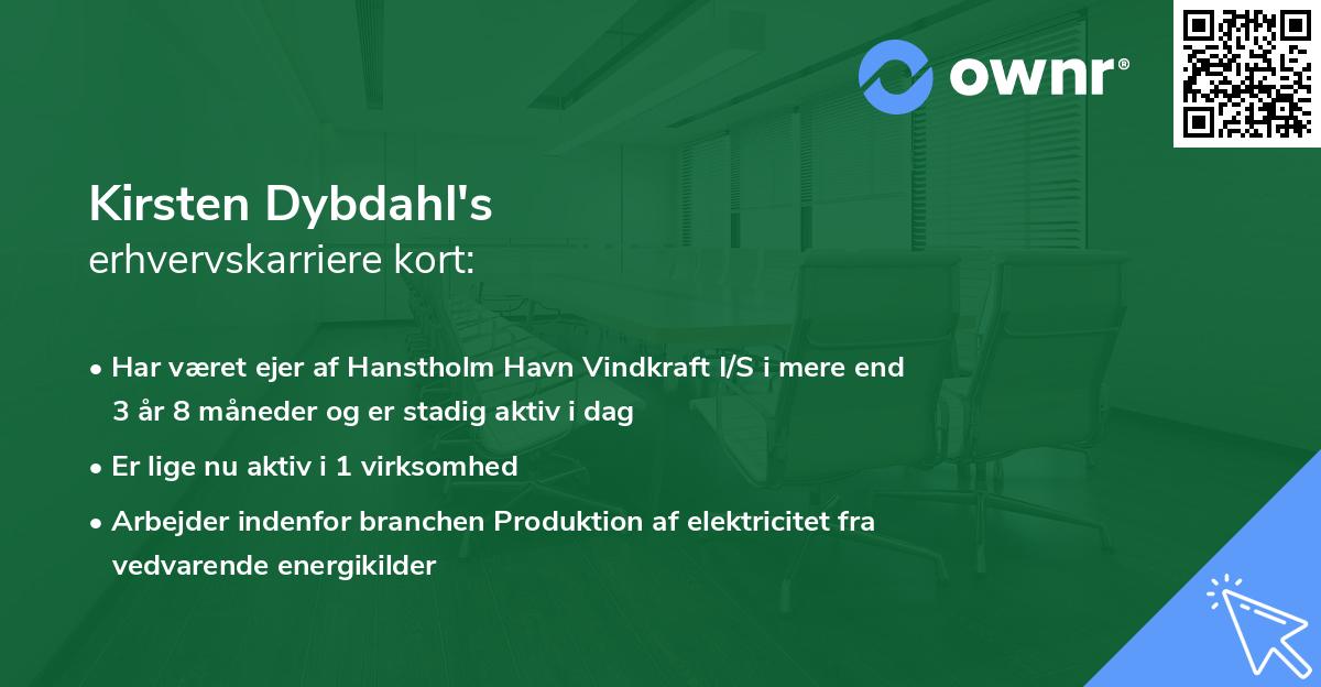 Kirsten Dybdahl's erhvervskarriere kort