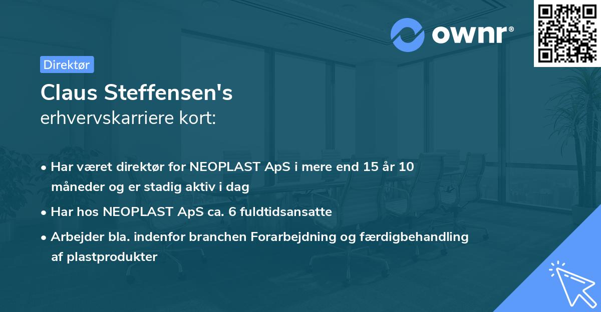 Claus Steffensen's erhvervskarriere kort
