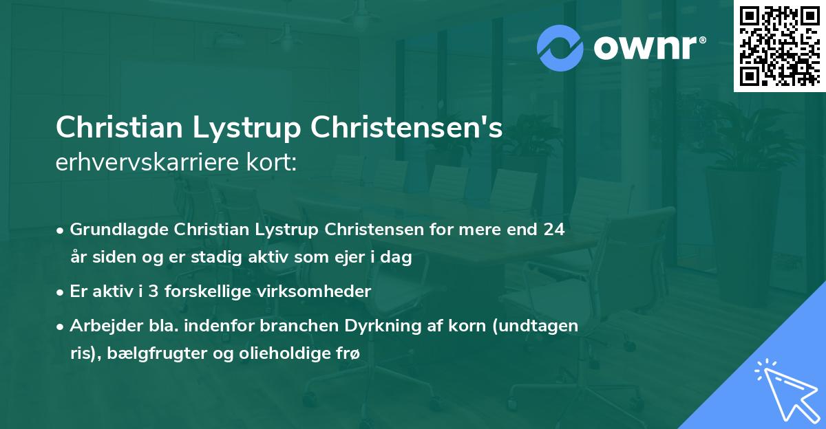 Christian Lystrup Christensen's erhvervskarriere kort