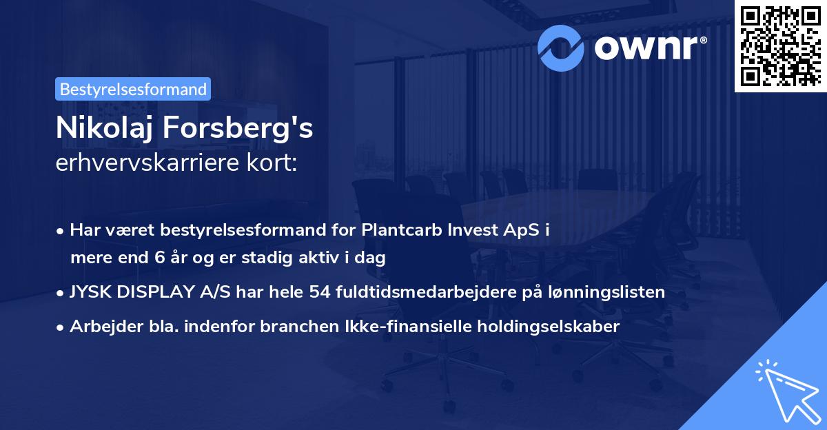 Nikolaj Forsberg's erhvervskarriere kort