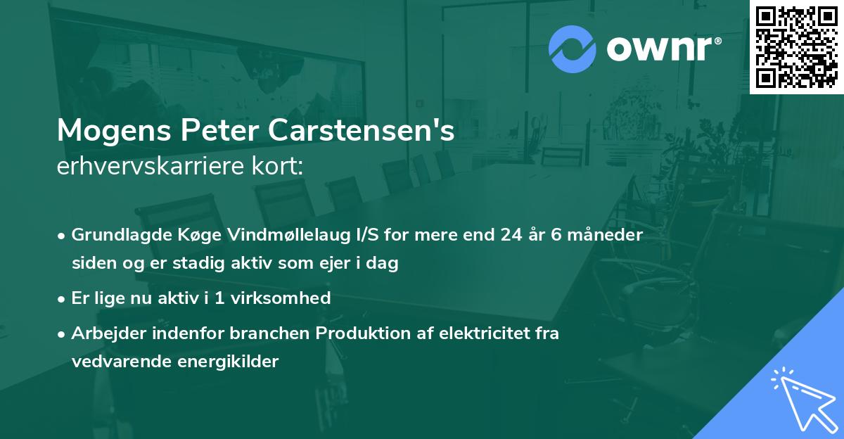 Mogens Peter Carstensen's erhvervskarriere kort