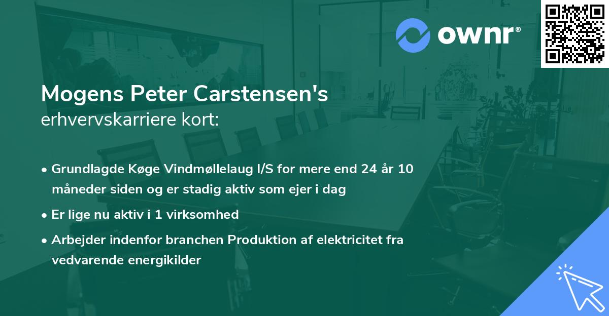 Mogens Peter Carstensen's erhvervskarriere kort